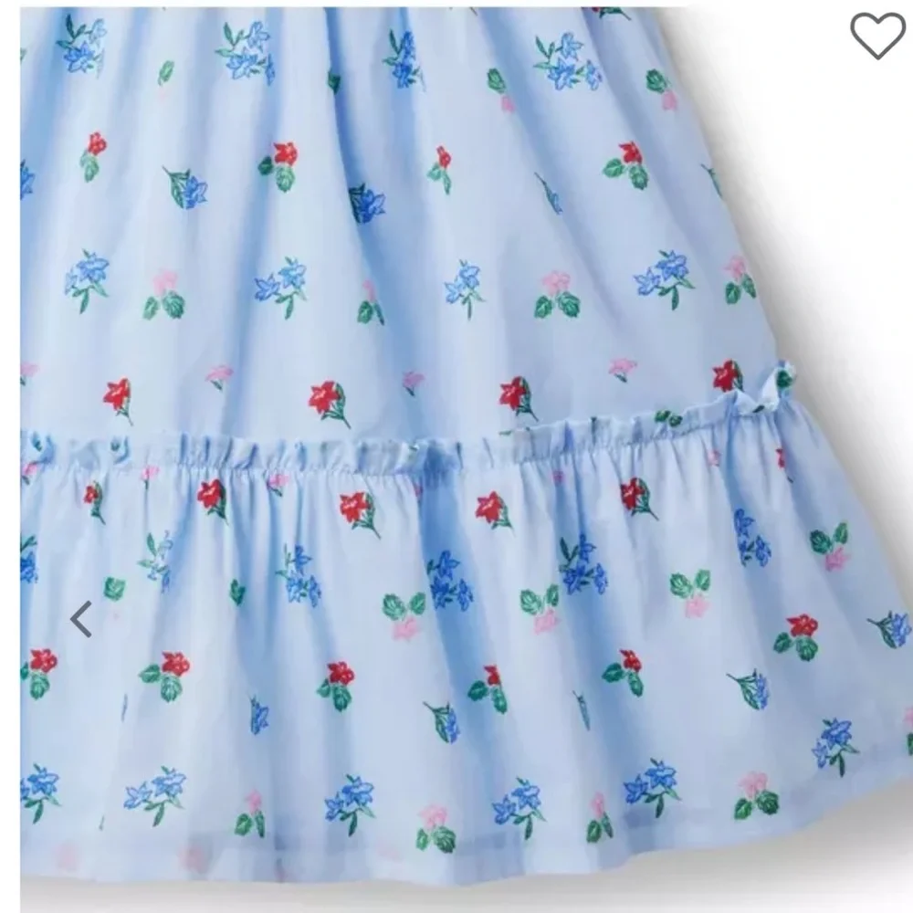 Janie and Jack Blue Floral girls sun Dress in White with Red and Blue flowe - Picture 16 of 16